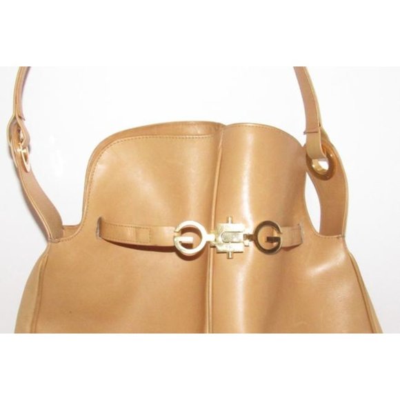 Gucci Yellow Leather Horse-bit Bucket Bag Belted W Gold GG Top - Picture 12 of 12